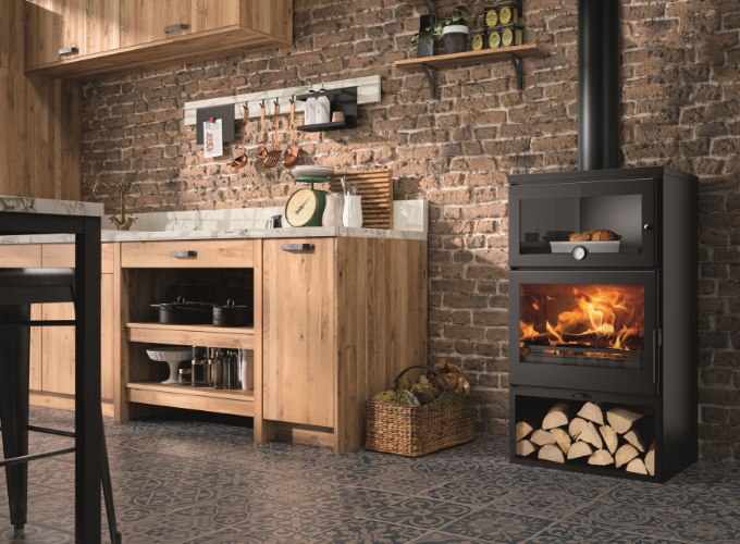 Cuisines avec poêles à bois 