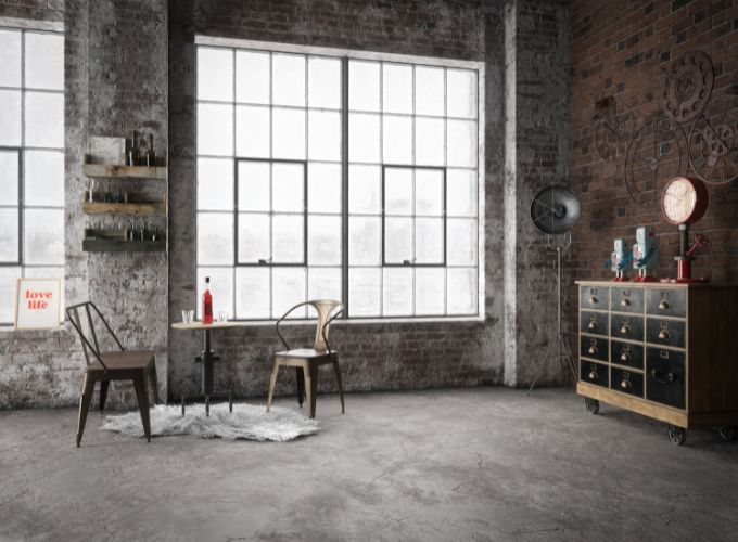 Salon de style industriel