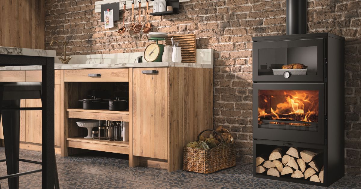 cuisinière à bois avec four