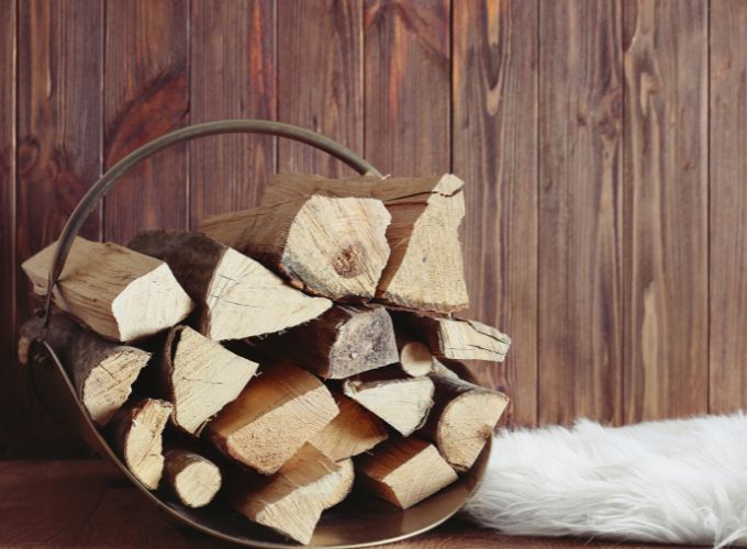 panier de bois de chauffage 