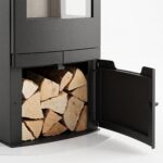 Range-bûches intégré du poêle à bois